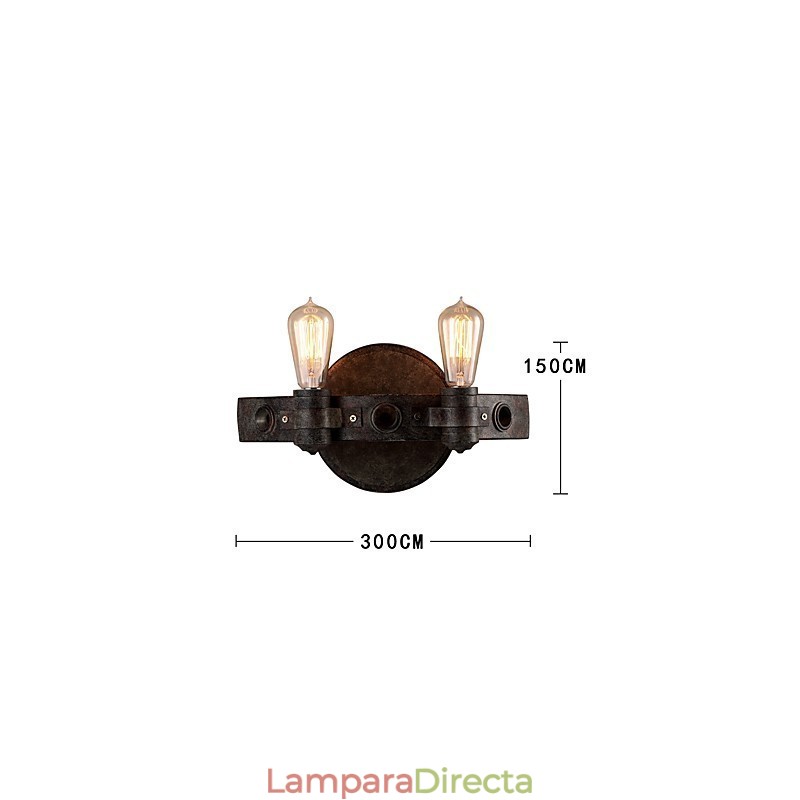 Lámpara de pared de metal con personalidad creativa industrial vintage estilo loft para la sala de café, bar, vestíbulo, decoración de iluminación de pared