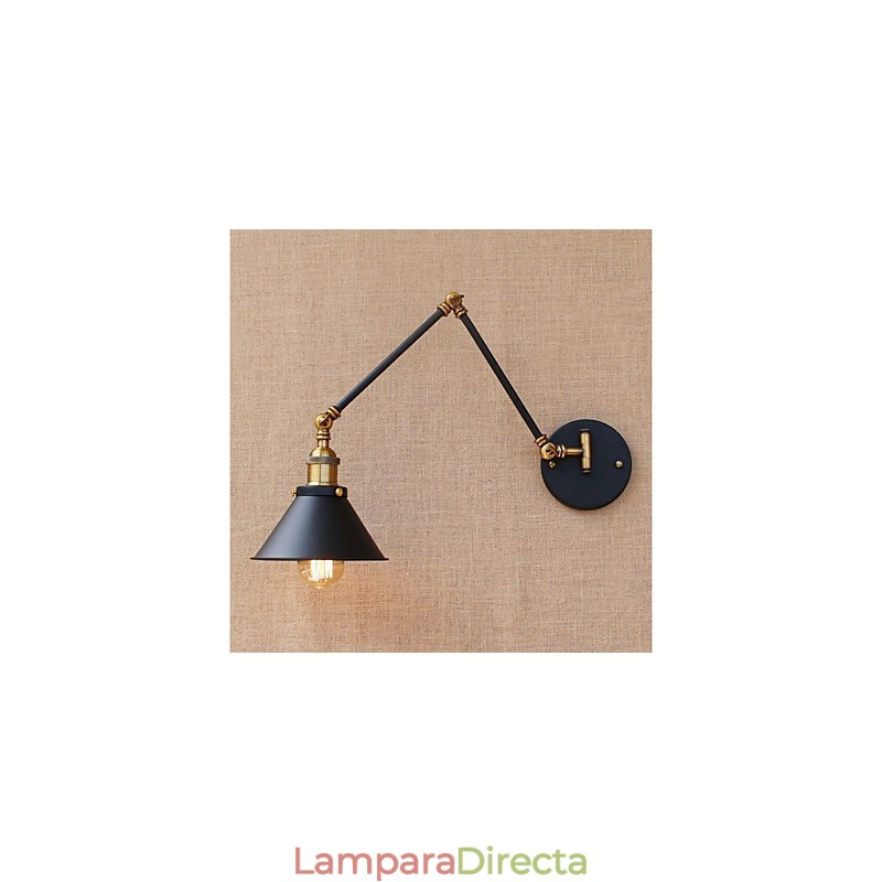 Lámpara de brazo oscilante estilo mini con protección ocular y acabado galvanizado de estilo vintage.