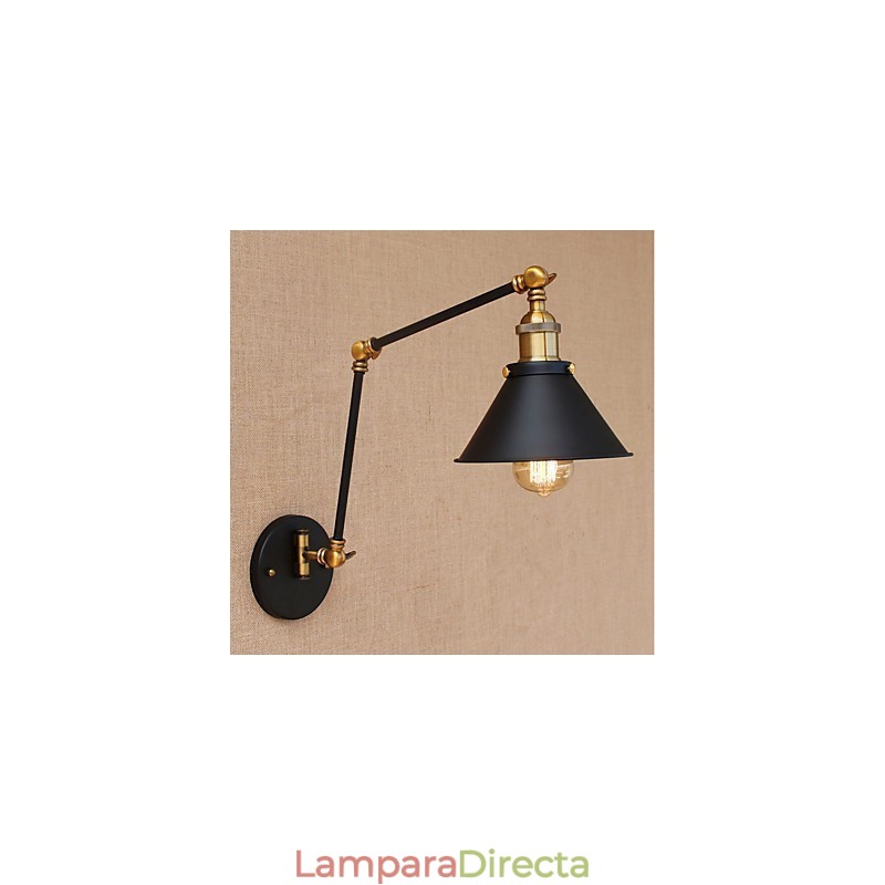Lámpara de brazo oscilante estilo mini con protección ocular y acabado galvanizado de estilo vintage.