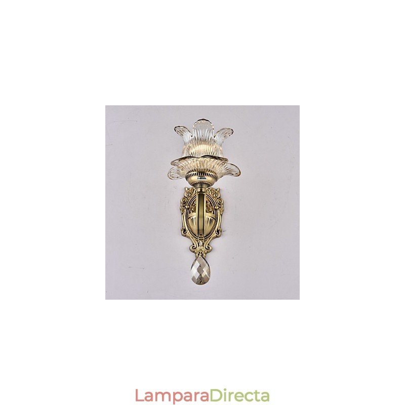 Aplique de pared estilo rústico de latón estilo Lodge para iluminación ascendente de estilo mini.