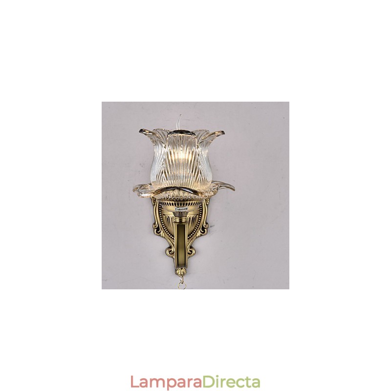 Aplique de pared estilo rústico de latón estilo Lodge para iluminación ascendente de estilo mini.
