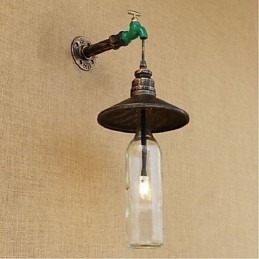 Lámpara de pared Edison retro decorativa con forma de pipa de agua y botella de vino