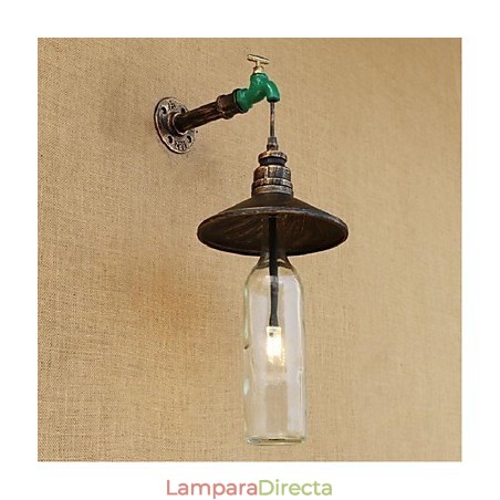 Lámpara de pared Edison retro decorativa con forma de pipa de agua y botella de vino Lámpara de pared Edison retro decorativa con forma de pipa de agua y botella de vino