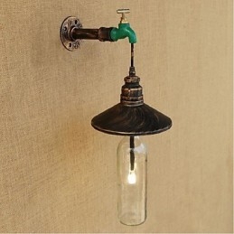 Lámpara de pared Edison retro decorativa con forma de pipa de agua y botella de vino