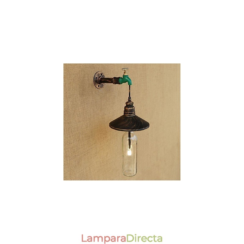 Lámpara de pared Edison retro decorativa con forma de pipa de agua y botella de vino