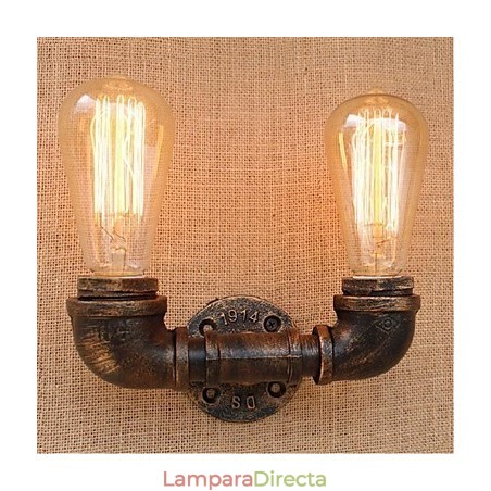 Lámpara de pared pequeña decorativa con pipa de agua sencilla y nostálgica Lámpara de pared pequeña decorativa con pipa de agua sencilla y nostálgica