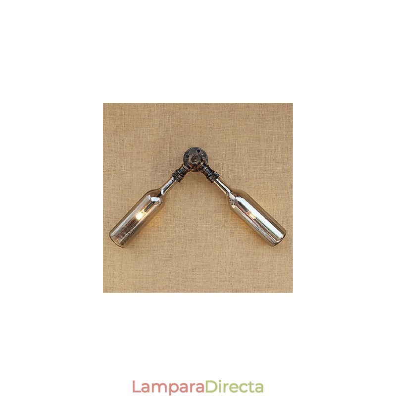 Lámpara de pared estilo retro americano con diseño de botella de agua, estilo industrial creativo, color gris