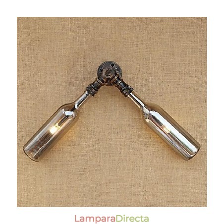 Lámpara de pared estilo retro americano con diseño de botella de agua, estilo industrial creativo, color gris Lámpara de pared estilo retro americano con diseño de botella de agua, estilo industrial creativo, color gris