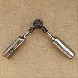 Lámpara de pared estilo retro americano con diseño de botella de agua, estilo industrial creativo, color gris