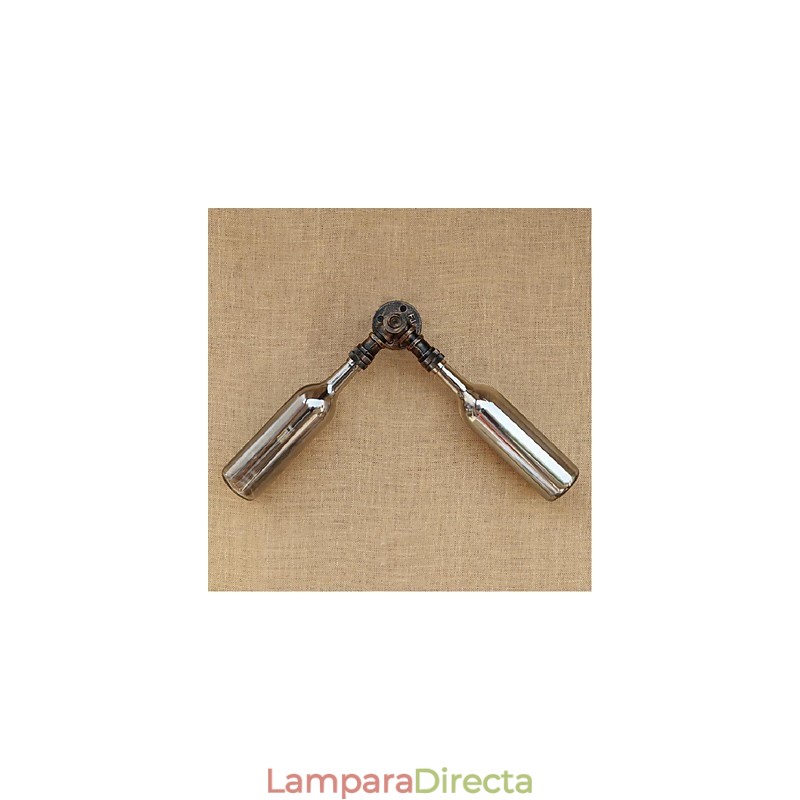 Lámpara de pared estilo retro americano con diseño de botella de agua, estilo industrial creativo, color gris