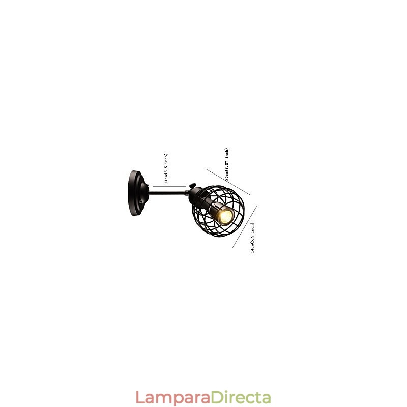 Lámparas de pared de tubo retro, estilo loft, estilo jaula de pájaros negra, de metal, para comedor, cocina, bar, cafetería, decoración, iluminación.