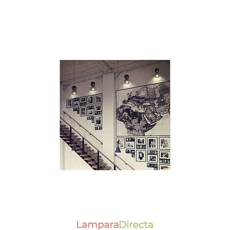 Lámparas de pared de tubo retro, estilo loft, estilo jaula de pájaros negra, de metal, para comedor, cocina, bar, cafetería, decoración, iluminación.