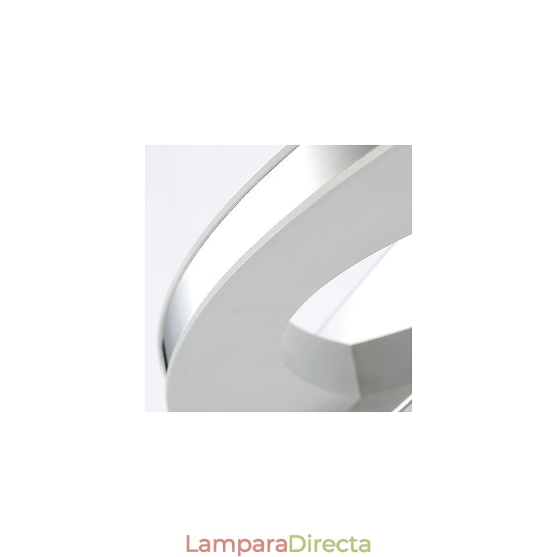 Aplique de pared moderno y contemporáneo en cromo para iluminación ambiental de baño.