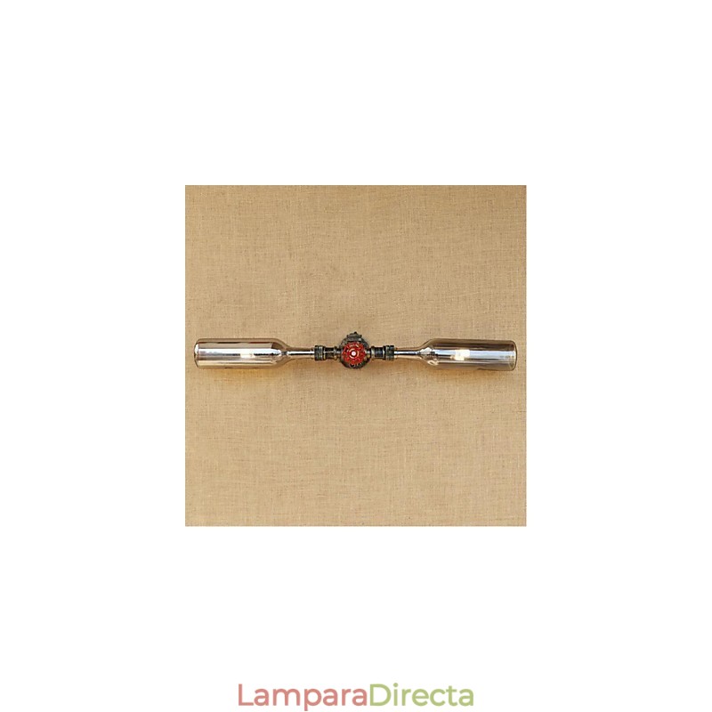 Lámpara de pared estilo retro americano con diseño de botella de agua, estilo industrial creativo, color gris