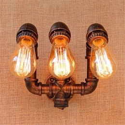 Apliques de pared con luz ambiental de estilo rústico de cabaña con pintura campestre