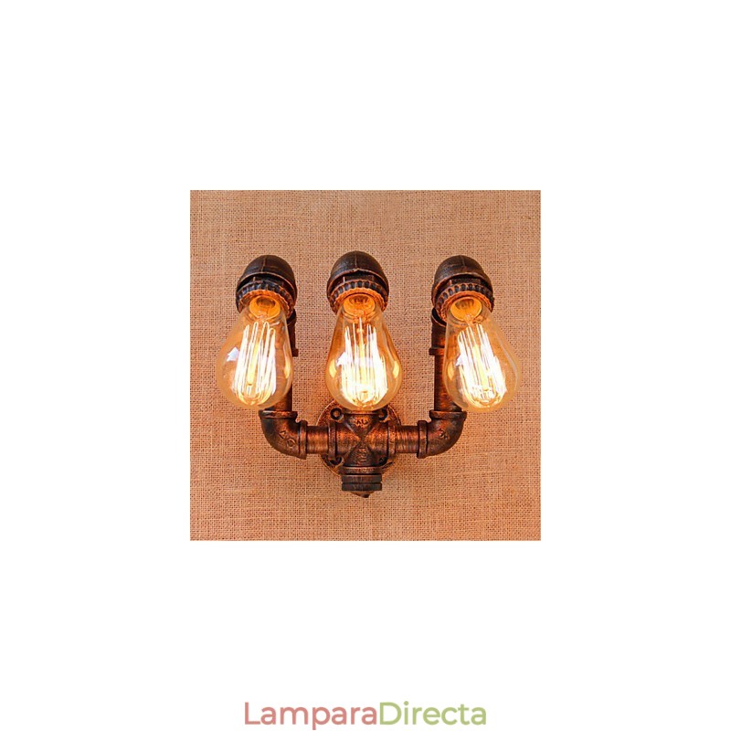 Apliques de pared con luz ambiental de estilo rústico de cabaña con pintura campestre