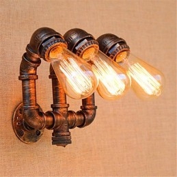 Apliques de pared con luz ambiental de estilo rústico de cabaña con pintura campestre