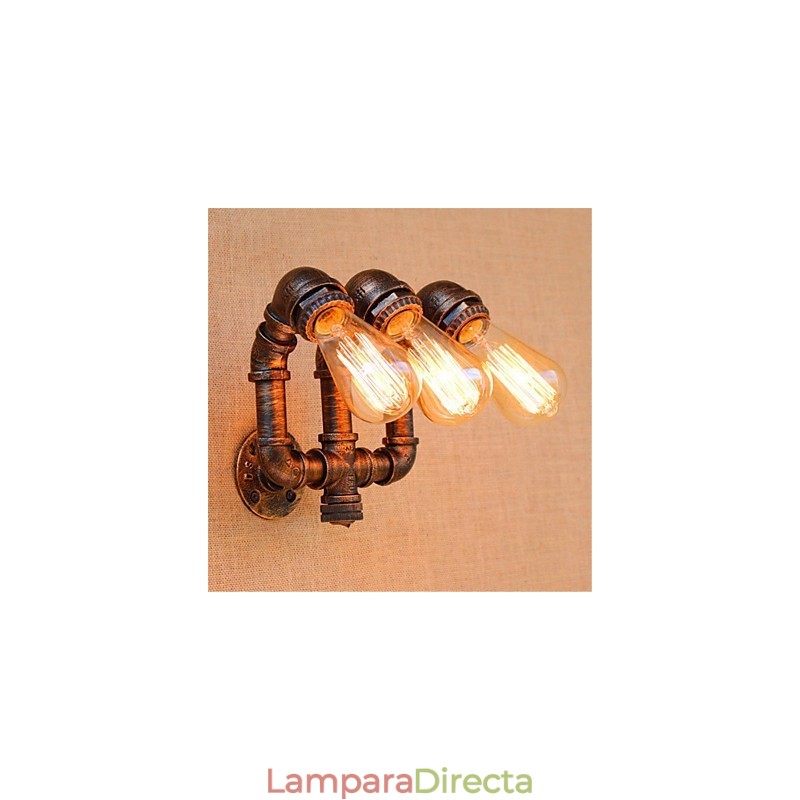 Apliques de pared con luz ambiental de estilo rústico de cabaña con pintura campestre