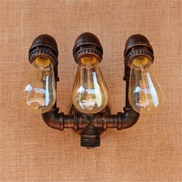 Apliques de pared con luz ambiental de estilo rústico de cabaña con pintura campestre