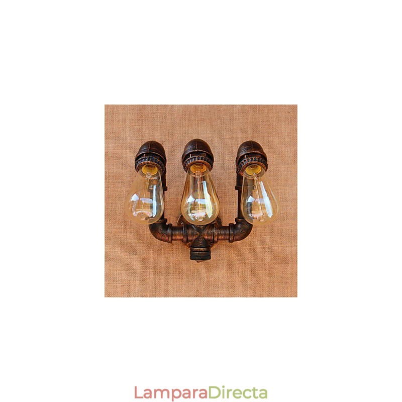 Apliques de pared con luz ambiental de estilo rústico de cabaña con pintura campestre