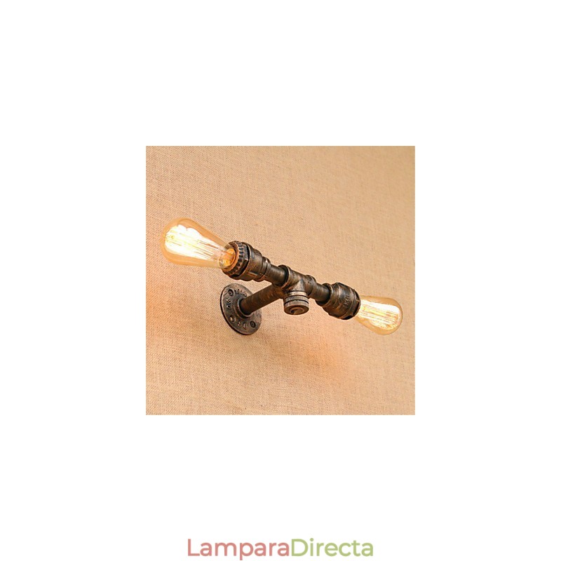 Apliques de pared con luz ambiental con pintura rústica tipo cabaña
