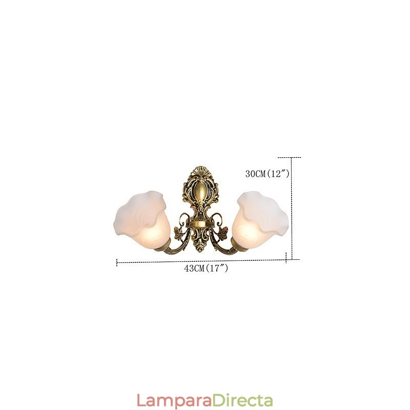 Apliques de pared con iluminación ascendente de estilo mini con pintura campestre