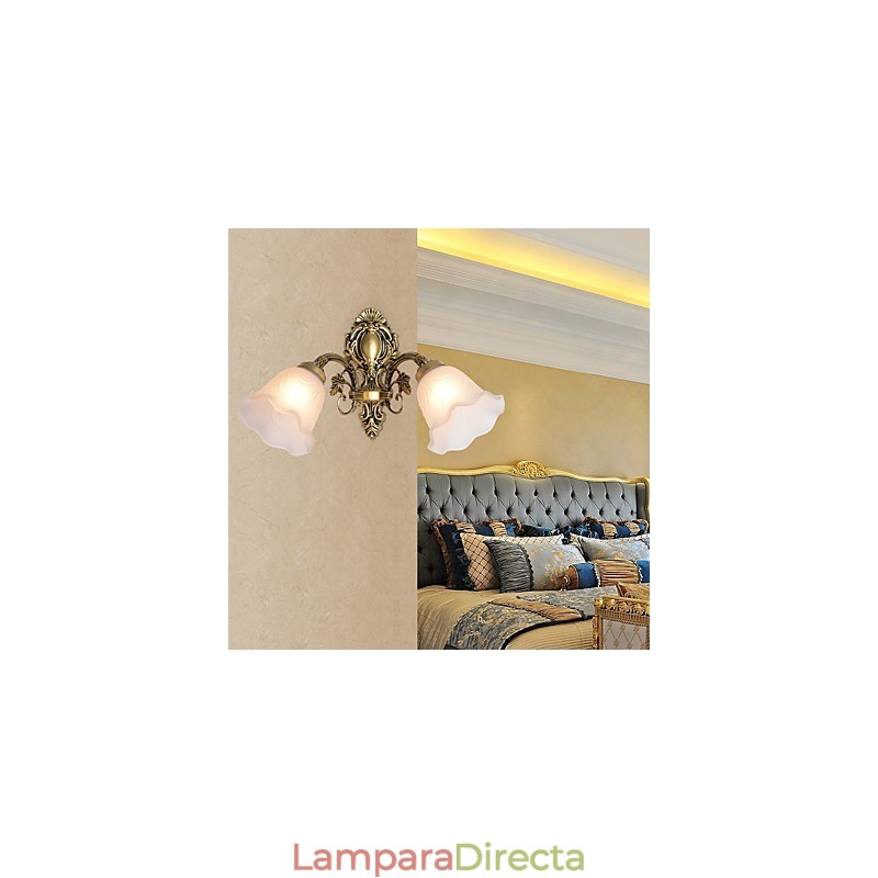 Apliques de pared con iluminación ascendente de estilo mini con pintura campestre