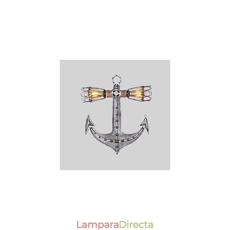 Lámparas de pared industriales vintage de madera con forma de ancla de barco, iluminación creativa para decoración de restaurantes, cafeterías y bares.