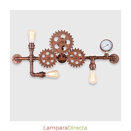 Lámparas de pared de tubo industriales vintage con forma de timón de madera, luces giratorias creativas, iluminación decorativa para restaurantes, cafeterías y bares. Lámparas de pared de tubo industriales vintage con forma de timón de madera, luces giratorias creativas, iluminación decorativa para restaurantes, cafeterías y bares.