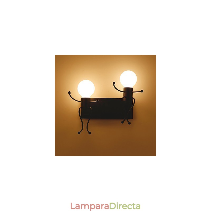 Aplique de pared industrial vintage de metal con forma de robot, estilo loft, rústico, para bar, cafetería, entrada, pasillo, lámpara de pared, color blanco y negro opcional.