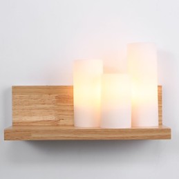 Apliques de madera 3 luces estilo campestre