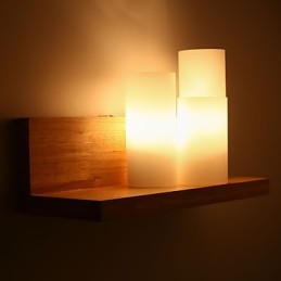 Apliques de madera 3 luces estilo campestre