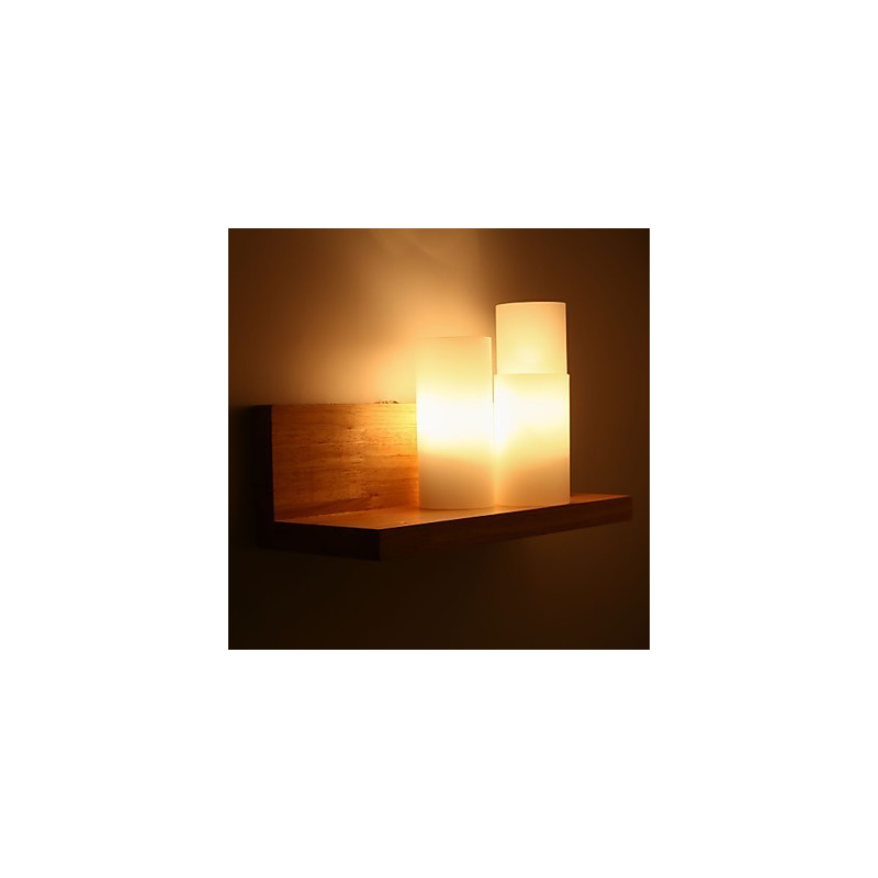 Apliques de madera 3 luces estilo campestre