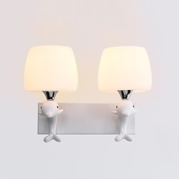 Apliques de pared con luz ambiental y protección ocular con pintura contemporánea moderna