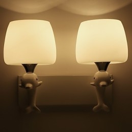 Apliques de pared con luz ambiental y protección ocular con pintura contemporánea moderna