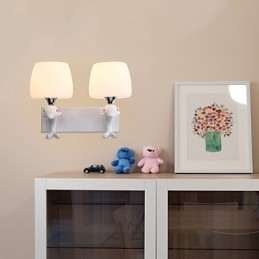 Apliques de pared con luz ambiental y protección ocular con pintura contemporánea moderna