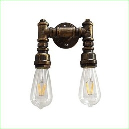 Aplique de pared rústico tradicional clásico de latón antiguo para luz ambiental.