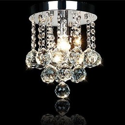 Lámpara colgante de cristal cromado, moderna, contemporánea, tradicional, clásica, campestre
