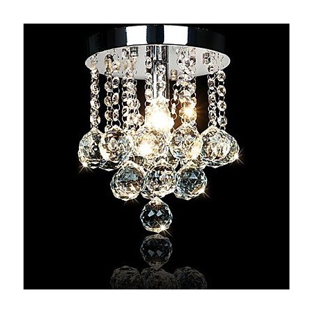 Lámpara colgante de cristal cromado, moderna, contemporánea, tradicional, clásica, campestre Lámpara colgante de cristal cromado, moderna, contemporánea, tradicional, clásica, campestre