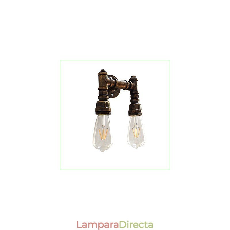Aplique de pared rústico tradicional clásico de latón antiguo para luz ambiental.
