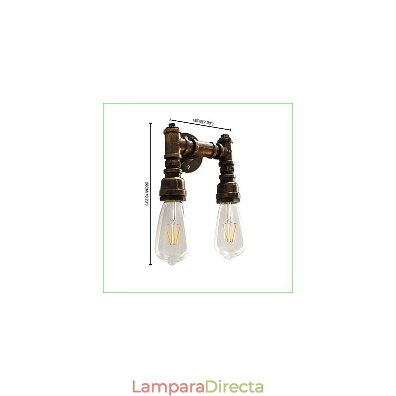 Aplique de pared rústico tradicional clásico de latón antiguo para luz ambiental.