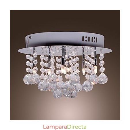 Lámpara de techo moderna contemporánea de metal cromado y cristal Lámpara de techo moderna contemporánea de metal cromado y cristal