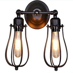 Aplique de pared con luz ambiental de brazo oscilante, estilo rústico clásico tradicional, con pintura campestre.