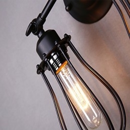 Aplique de pared con luz ambiental de brazo oscilante, estilo rústico clásico tradicional, con pintura campestre.