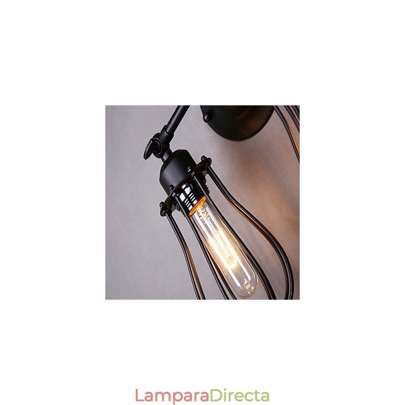 Aplique de pared con luz ambiental de brazo oscilante, estilo rústico clásico tradicional, con pintura campestre.
