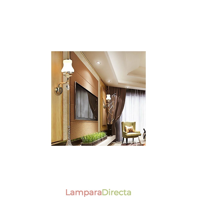 Apliques de pared con iluminación ambiental de cristal, modernos y contemporáneos, con acabado galvanizado.