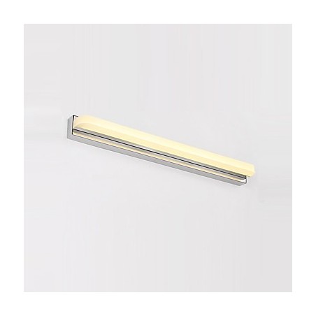 Lámpara de pared moderna y contemporánea integrada en cromo para iluminación ambiental de baño. Lámpara de pared moderna y contemporánea integrada en cromo para iluminación ambiental de baño.