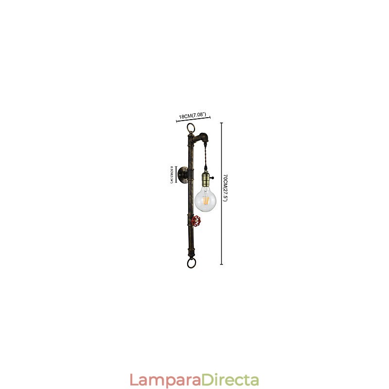 Apliques de pared Aplique de pared Lámpara de pared de hierro Lámpara de sable de luz negra tonta en la pared