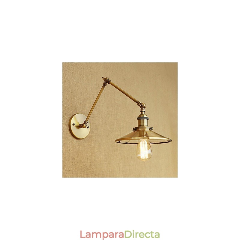 Lámpara de ambiente rústica estilo cabaña, estilo retro, galvanizada, con brazo oscilante estilo mini.