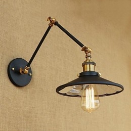 Lámpara de ambiente rústica estilo cabaña, estilo retro, galvanizada, con brazo oscilante estilo mini.